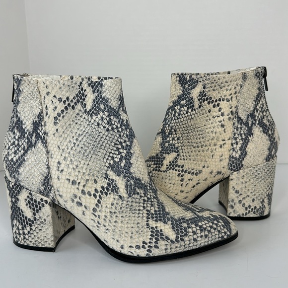 Steve Madden Jillian Leather Snakeskin Heeled Ankle Boots Size 8 - Picture 8 of 12